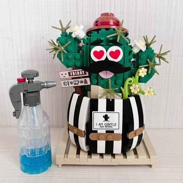 LOZ 1245 Eternal Herb Plant Cactus Hat Heart Flower Insect Watering Pot Shovel