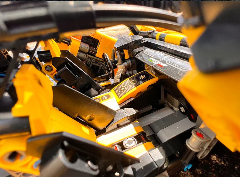 MJI 8612 MOC 1:14 Super Racing Speed Sport Car Yellow 1269pcs