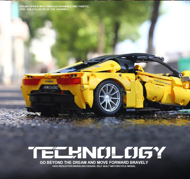 MJI 8612 MOC 1:14 Super Racing Speed Sport Car Yellow 1269pcs