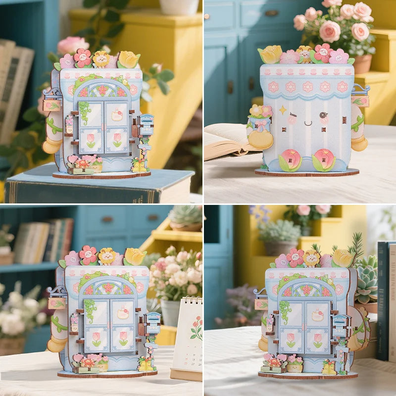 Cutebee CWGA108-111 - Tale Box corner series, Flower shop; Record Store; Toy store and News stand