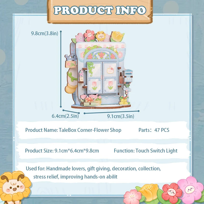 Cutebee CWGA108-111 - Tale Box corner series, Flower shop; Record Store; Toy store and News stand