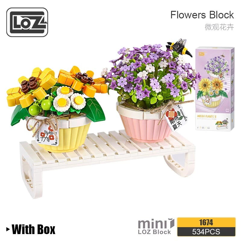 LOZ 1674 Microscopic Flowers: Letters from Spring Baby’s Breath Daisy With Bee