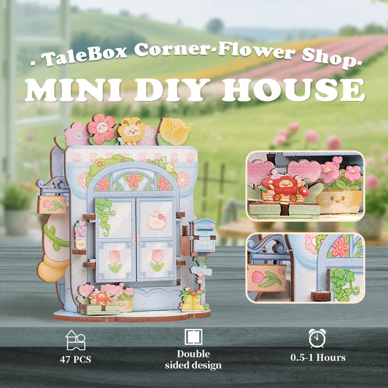 Cutebee CWGA108-111 - Tale Box corner series, Flower shop; Record Store; Toy store and News stand