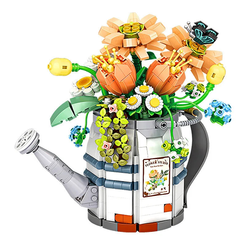 LOZ 1936 Micro Potting: Watering Can Pots And Flowers