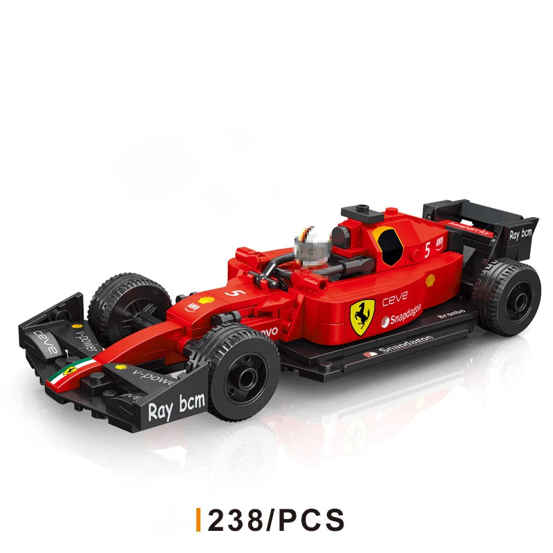MJI 13014A Red Formula One Racing Car With Doll City High-Tech Supercar Building Blocks