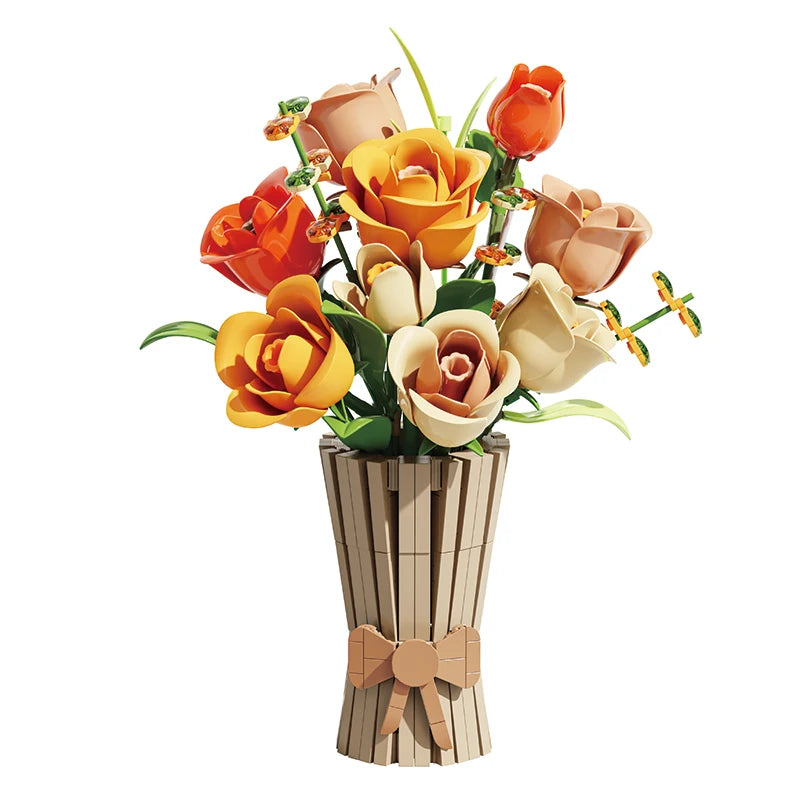 MJI 13066 Rose Flowers Bouquet Building Block