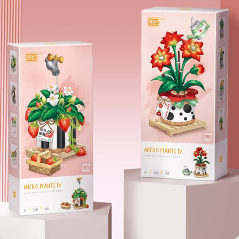 LOZ 1284 and 1285 mini Block pot flowers