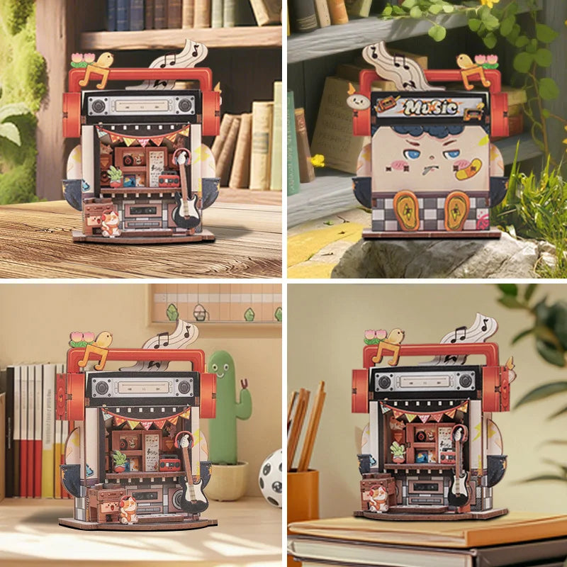 Cutebee CWGA108-111 - Tale Box corner series, Flower shop; Record Store; Toy store and News stand