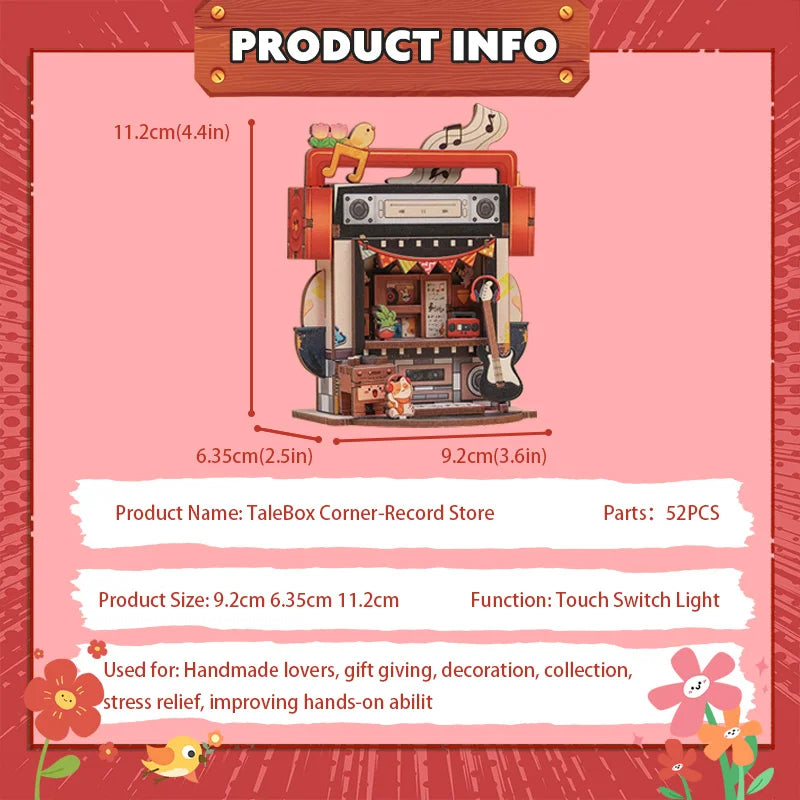 Cutebee CWGA108-111 - Tale Box corner series, Flower shop; Record Store; Toy store and News stand