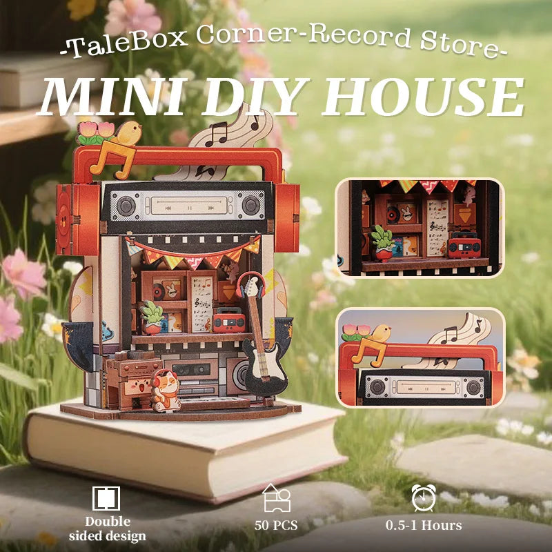 Cutebee CWGA108-111 - Tale Box corner series, Flower shop; Record Store; Toy store and News stand
