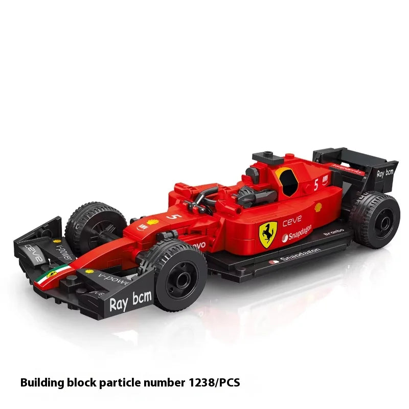 MJI 13014A Red Formula One Racing Car With Doll City High-Tech Supercar Building Blocks
