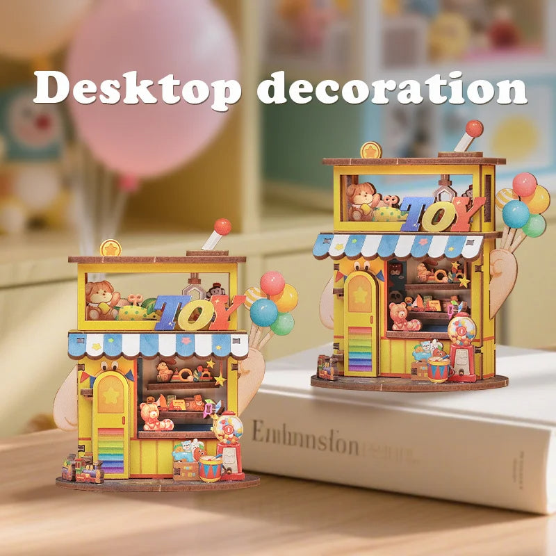 Cutebee CWGA108-111 - Tale Box corner series, Flower shop; Record Store; Toy store and News stand