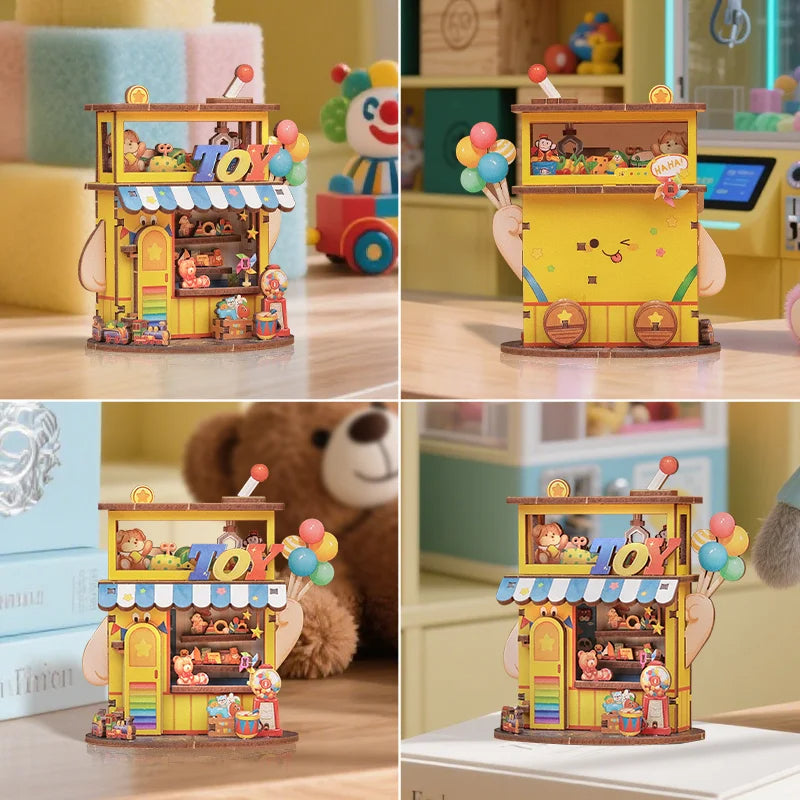 Cutebee CWGA108-111 - Tale Box corner series, Flower shop; Record Store; Toy store and News stand