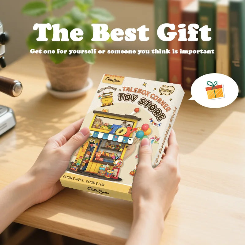 Cutebee CWGA108-111 - Tale Box corner series, Flower shop; Record Store; Toy store and News stand