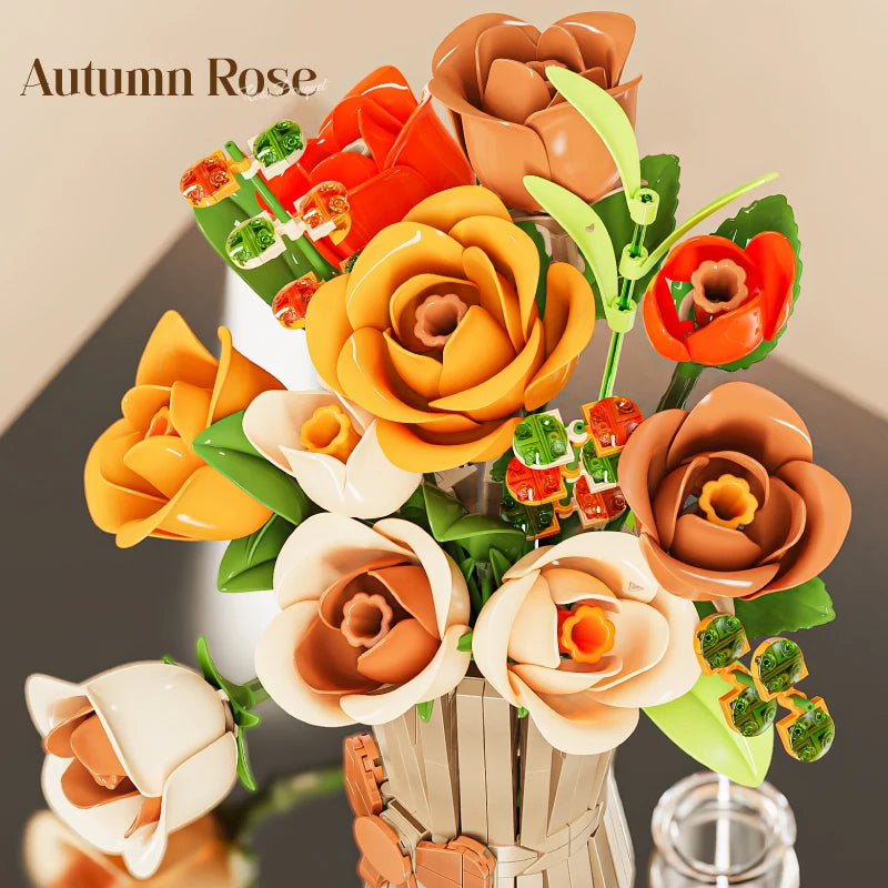 MJI 13066 Rose Flowers Bouquet Building Block