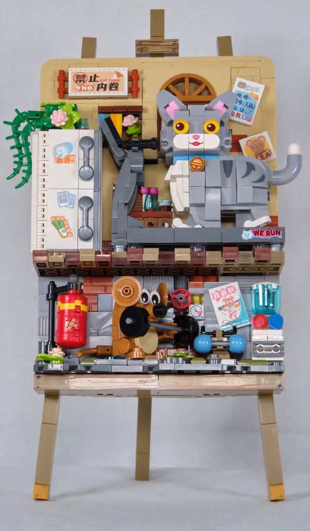 LOZ 1387 3D painting "Cat and Mouse" building Block