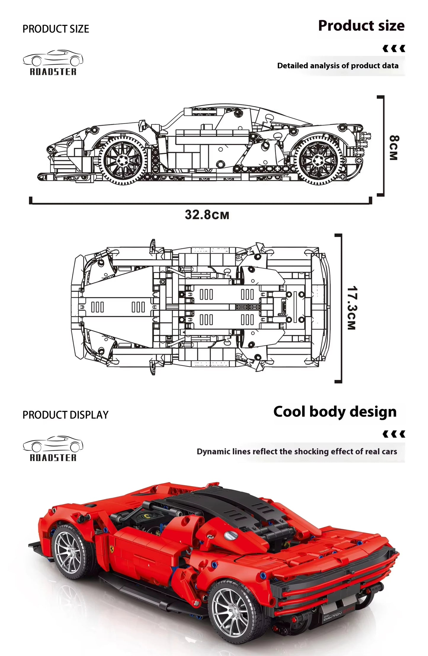 High Tech Racing Car Model Building Blocks - MJI 8610A
