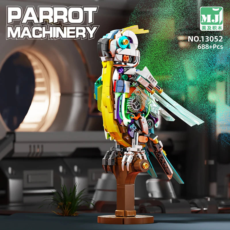 MJI 13052  Mechanical Parrot Assembled Building Blocks Set