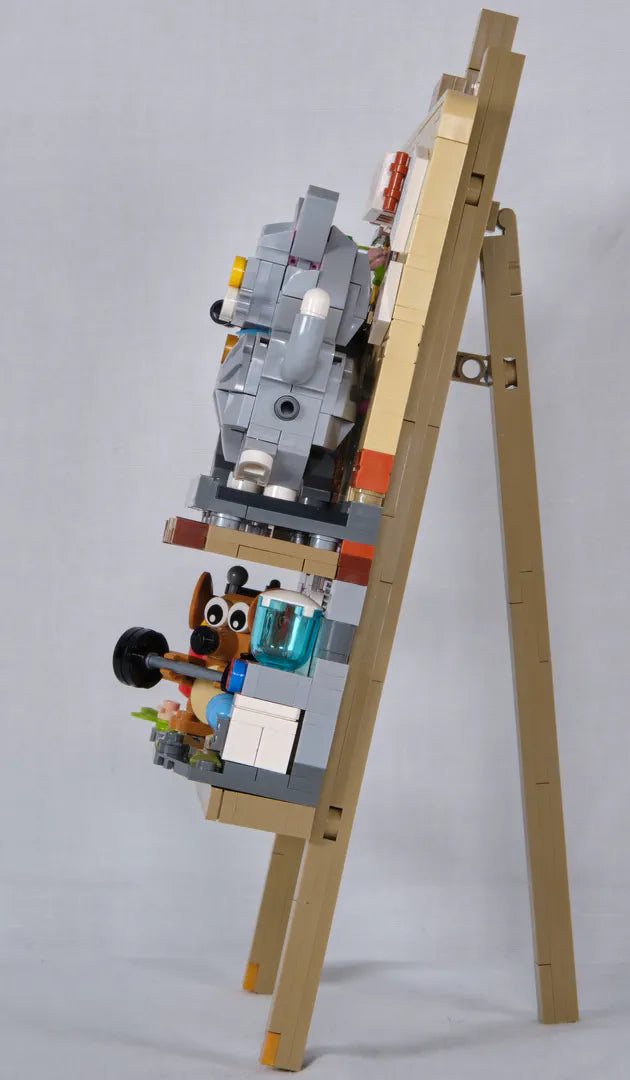 LOZ 1387 3D painting "Cat and Mouse" building Block