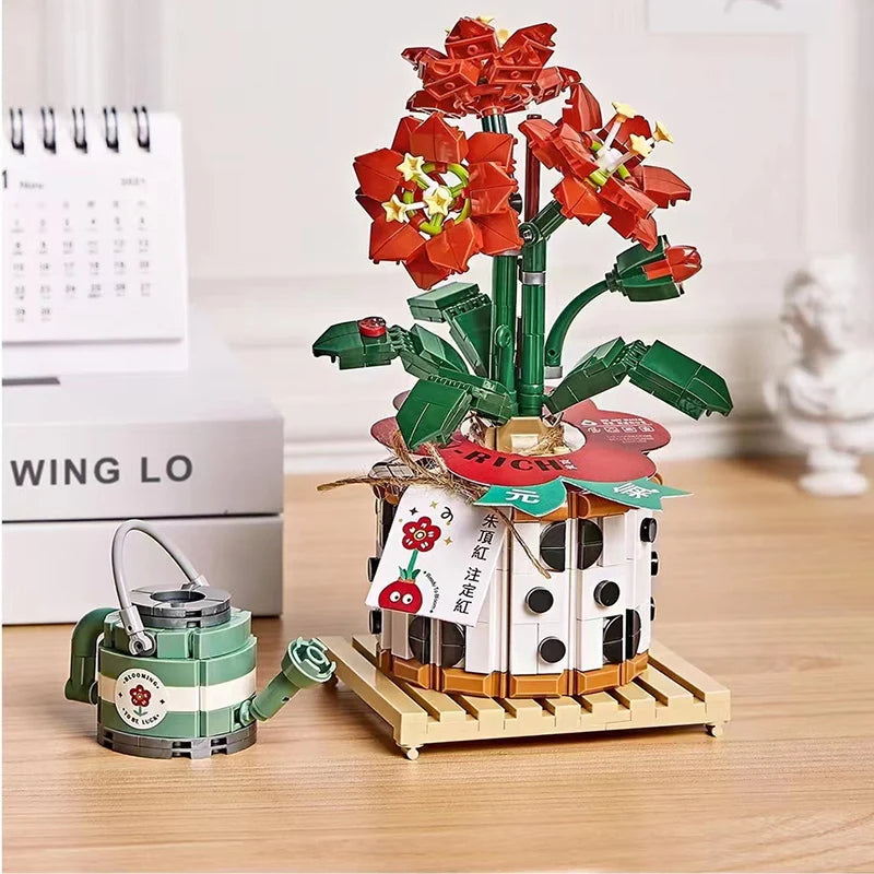 LOZ 1284 and 1285 mini Block pot flowers