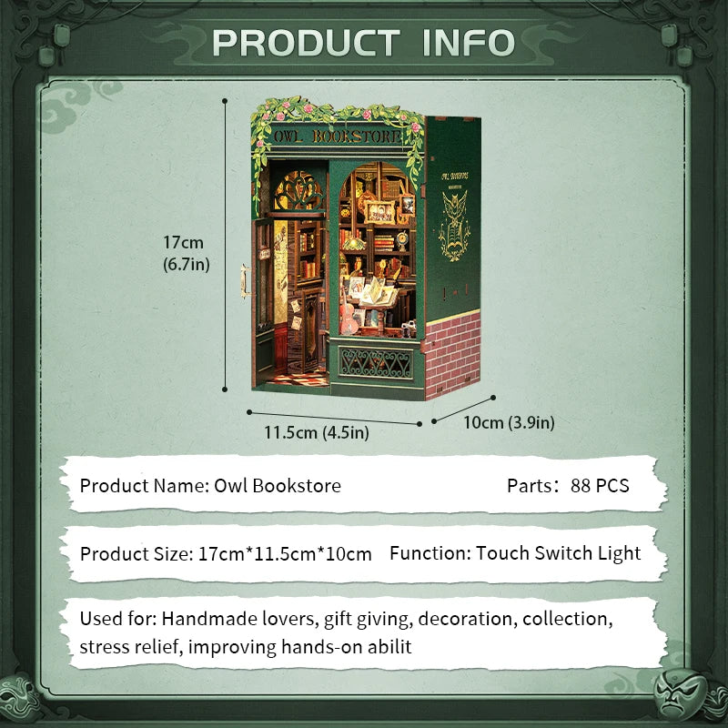 Cutebee SD02B Owl Bookstore