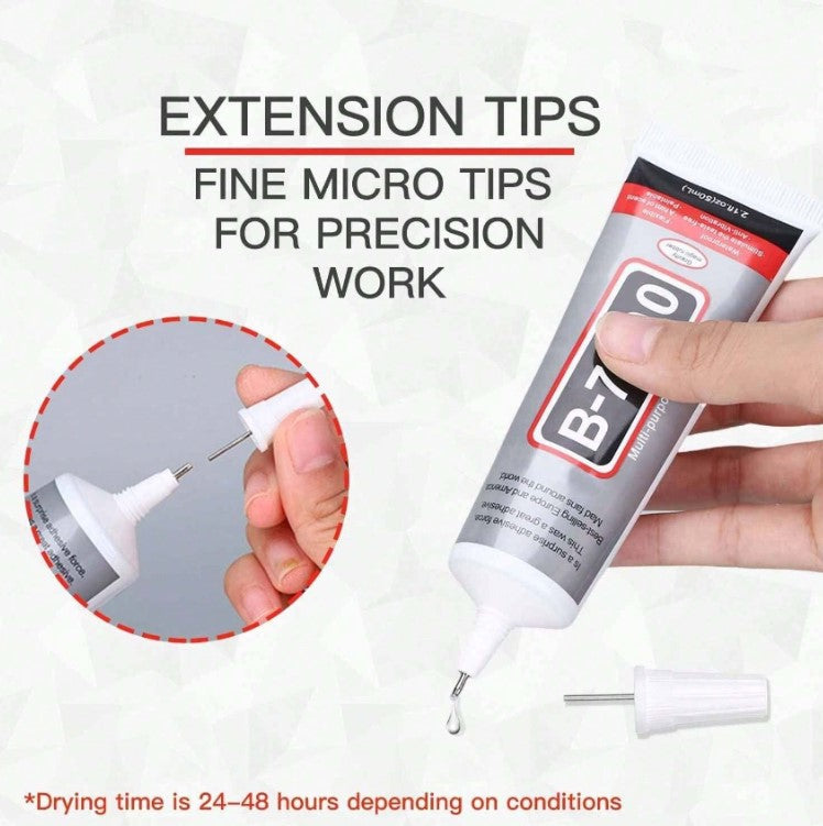 B7000 glue in 50ml with micro tips for precise work