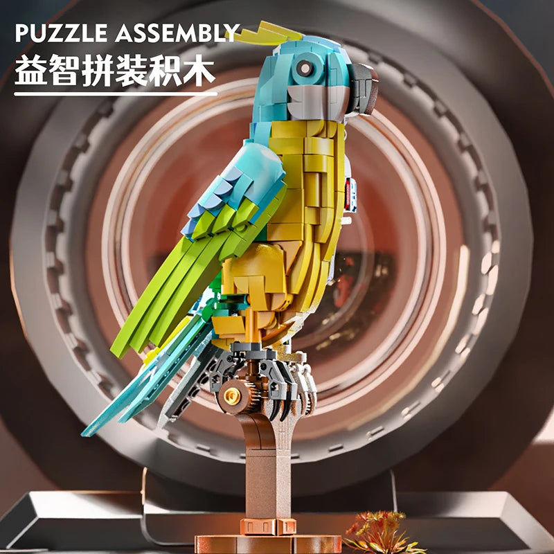 MJI 13052  Mechanical Parrot Assembled Building Blocks Set