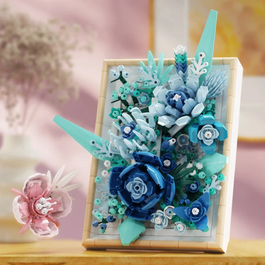 MJI 13060  Creative Floral in Blue Photo Frame Building Block