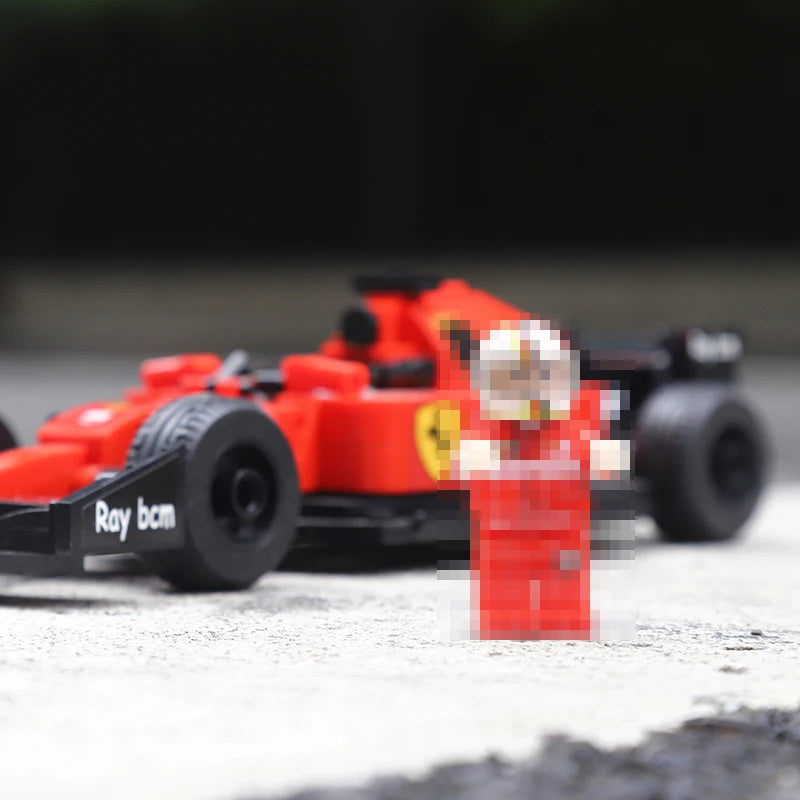 MJI 13014A Red Formula One Racing Car With Doll City High-Tech Supercar Building Blocks