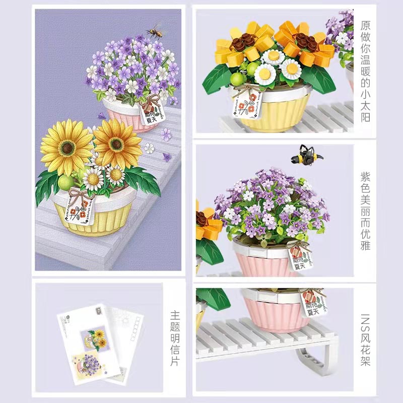 LOZ 1674 Microscopic Flowers: Letters from Spring Baby’s Breath Daisy With Bee