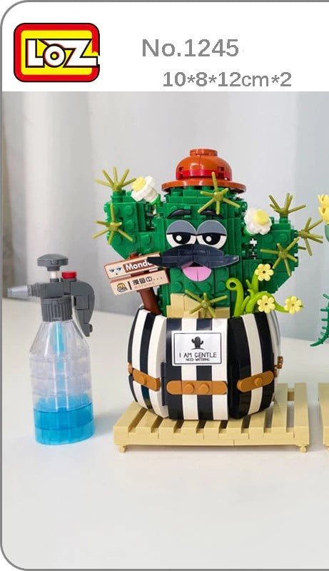 LOZ 1245 Eternal Herb Plant Cactus Hat Heart Flower Insect Watering Pot Shovel